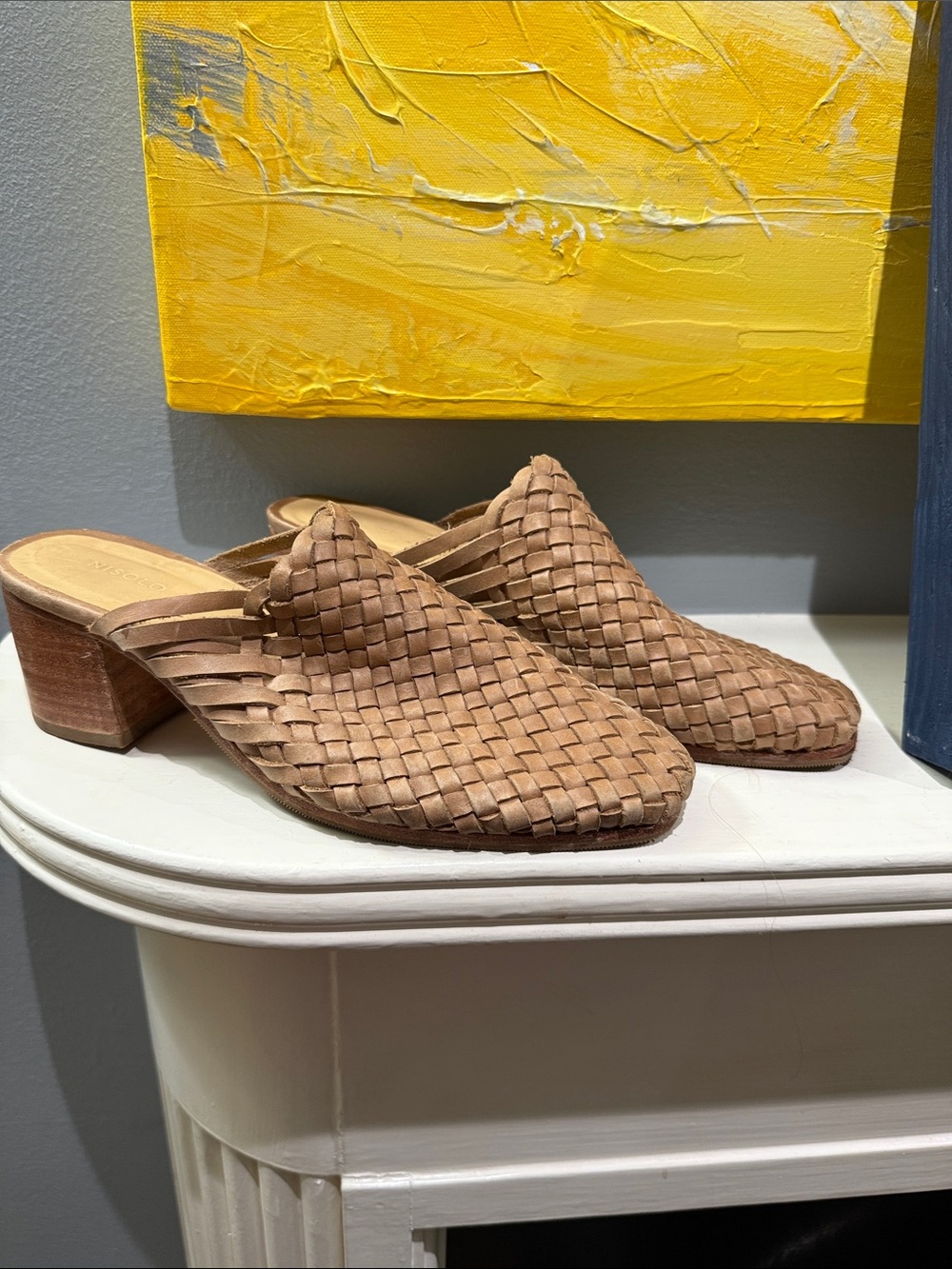 Nisolo Woven Leather Mule in Light Brown